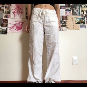 white drawstring pants, size medium
